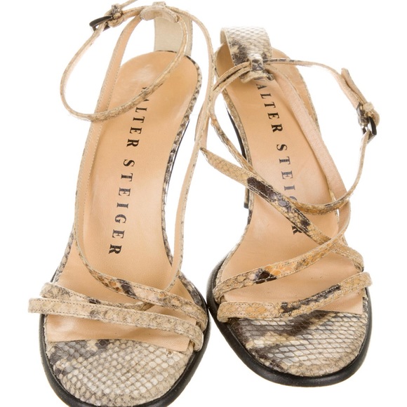 Walter Steiger 🐍 | Python Strappy Heels - Picture 1 of 5